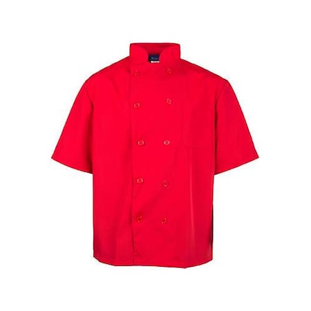 2XL Lightweight Short Sleeve Red Chef Coat